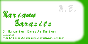 mariann barasits business card